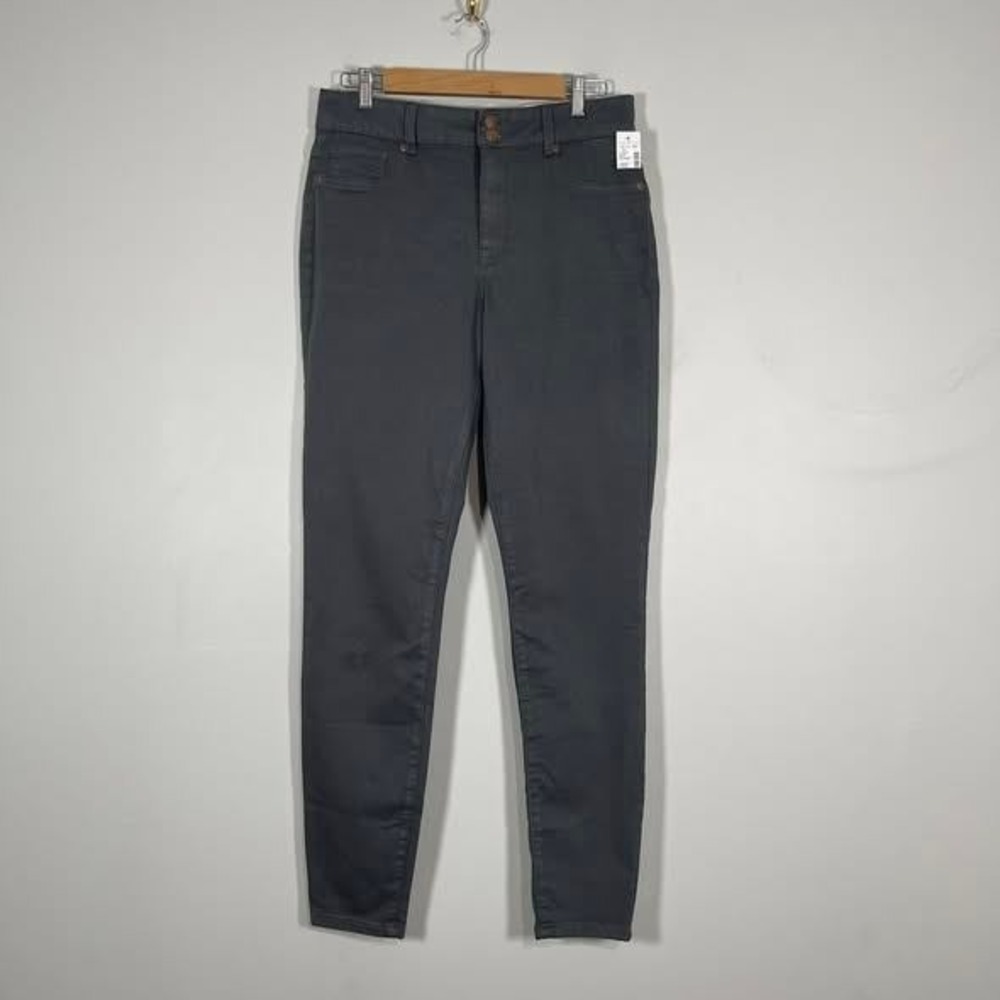 Maurices High Rise Demin Flex Skinny Jegging Wms Large Long Gray Dress Pant Jean